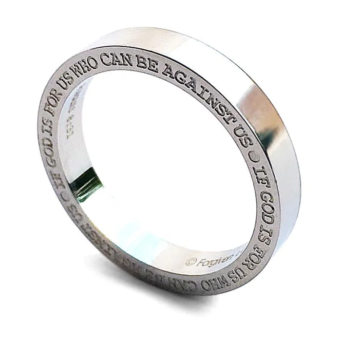 Handcrafted Silver Ring-God Is For Us Who Can Be Against Us Ring