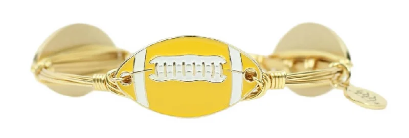 Ethnic Gold Bangles-The Football Bangle Bracelet - Yellow