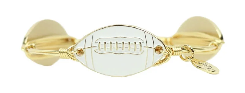 Wedding Bridal Bangles-The Football Bangle Bracelet - White