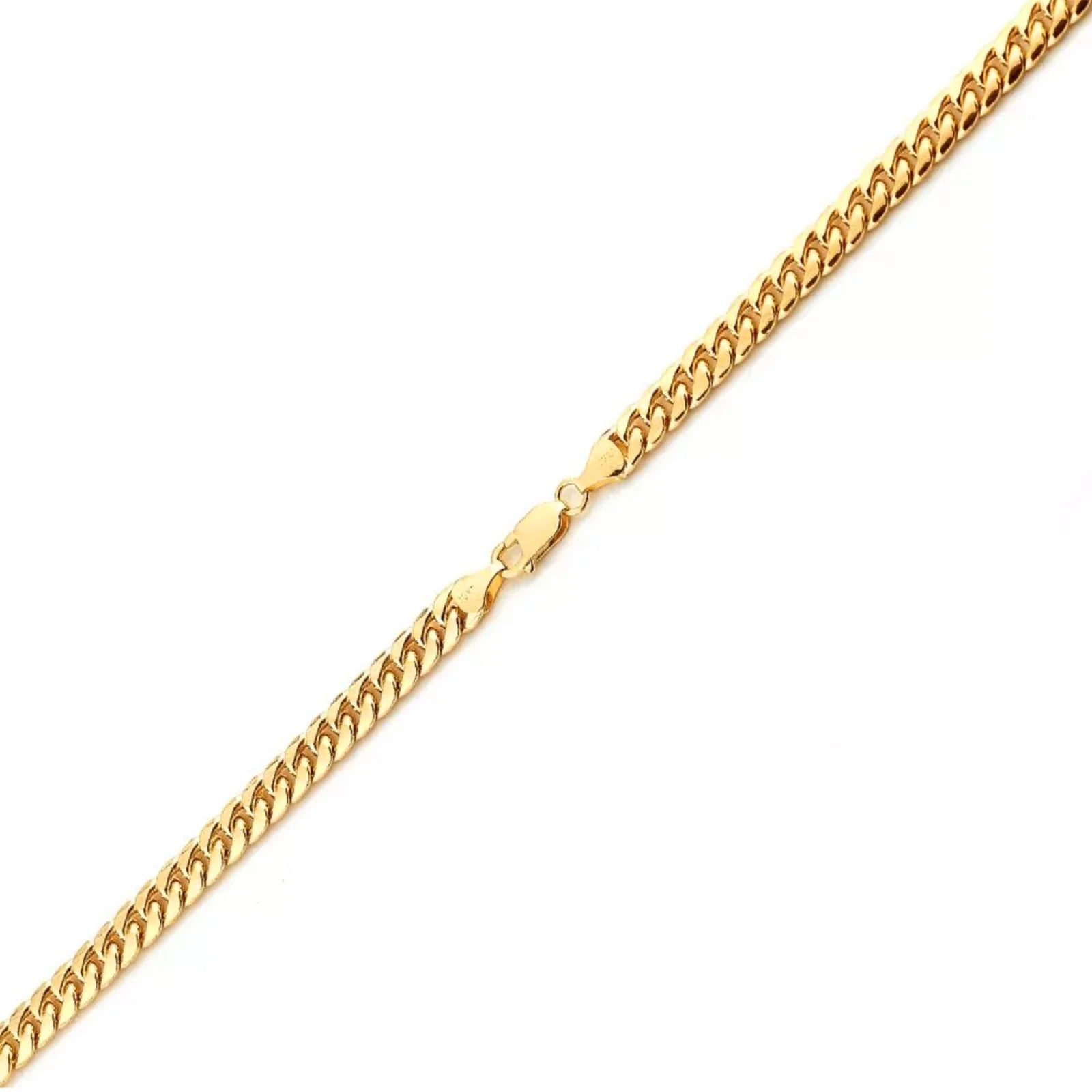 Luxury Gold Bracelets-Solid Miami Cuban Ankle Bracelet (14K)