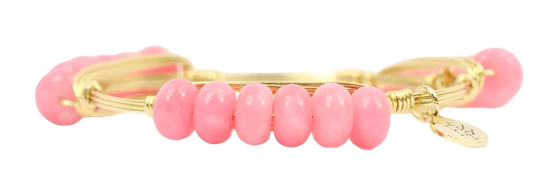 Gold Bangles for Women-The Strawberry Pink Bangle Bracelet