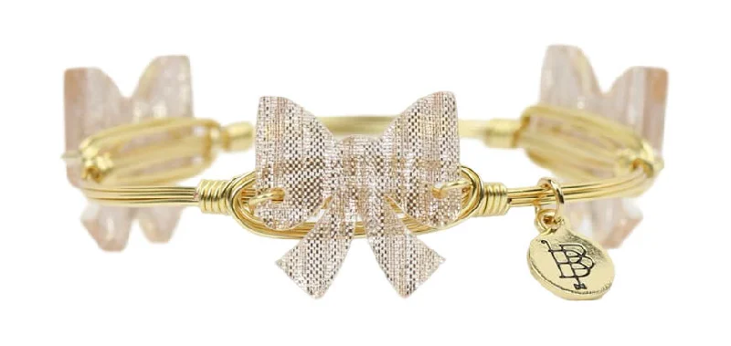 Diamond Bangles for Women-Blush Bow Bangle Bracelet